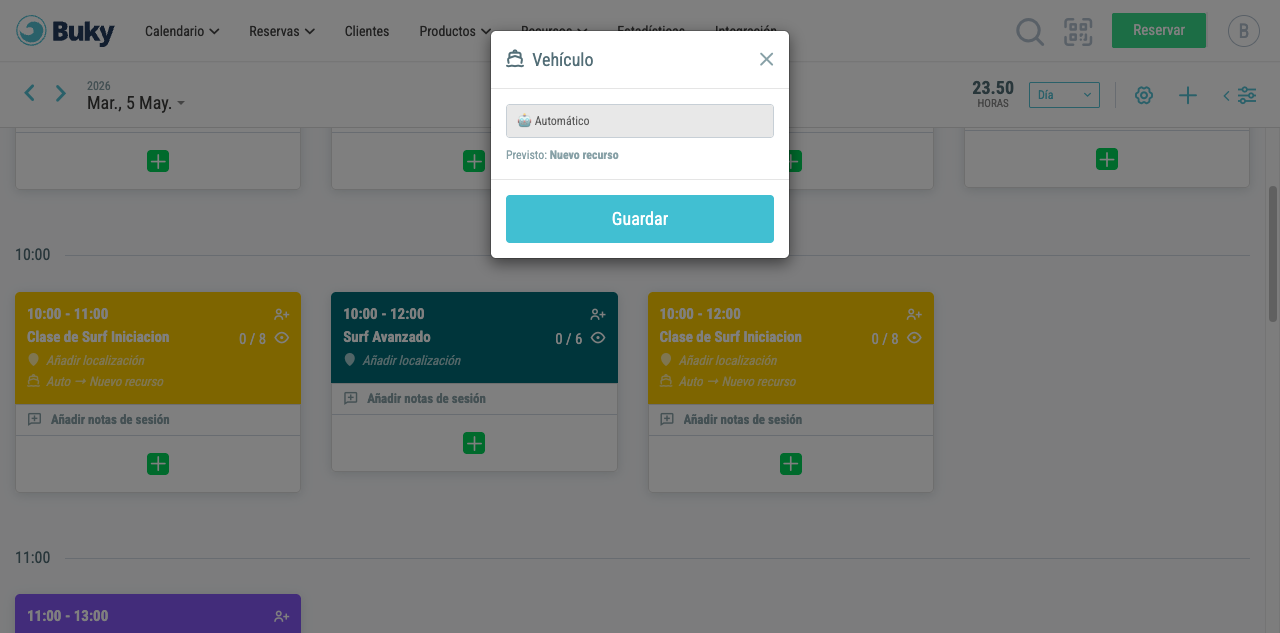 Modal rápido de asignación de vehículo