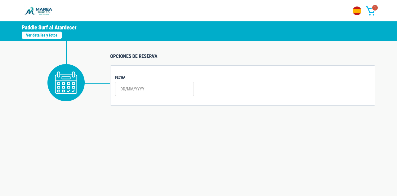 Configurador del producto en estado inicial