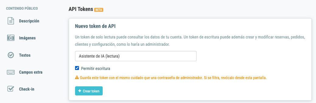 Aviso al marcar «Permitir escritura»