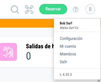 Menú del avatar con la opción Configuración