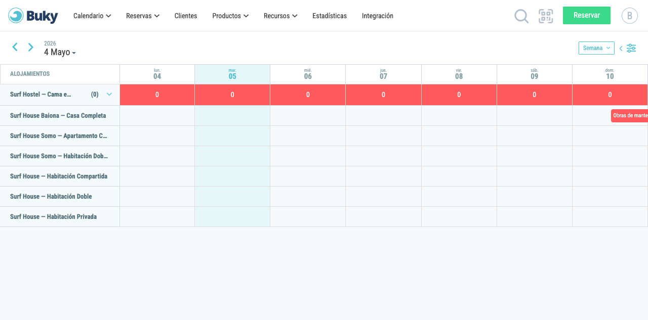 Calendario en vista Semana