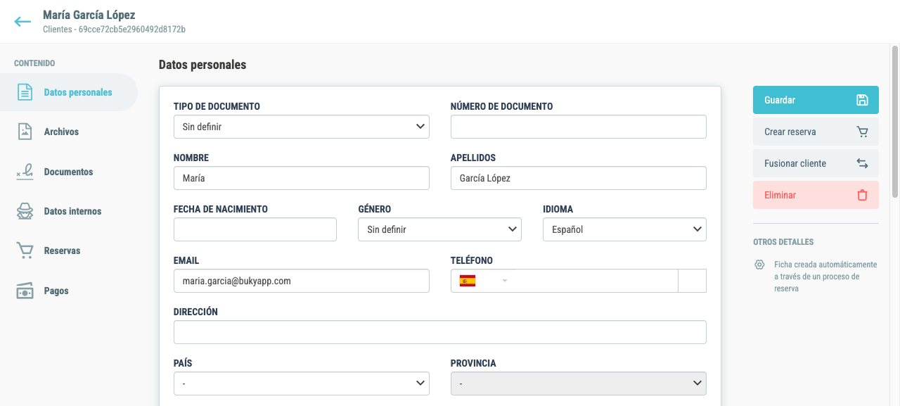 Formulario de datos personales